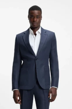 Two-piece extra-slim-fit suit in linen twill