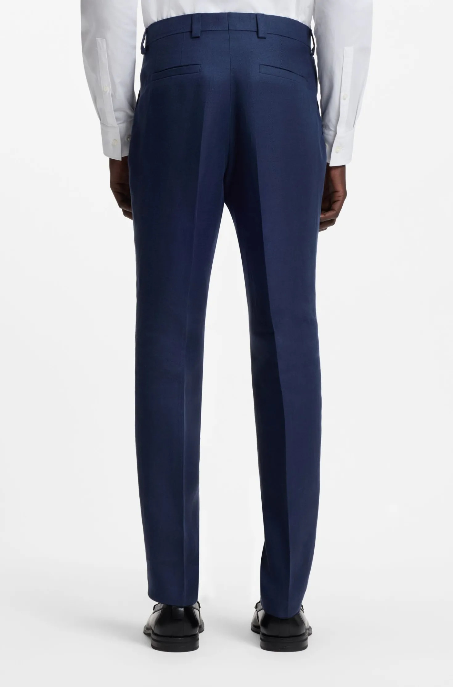 Two-piece extra-slim-fit suit in linen twill