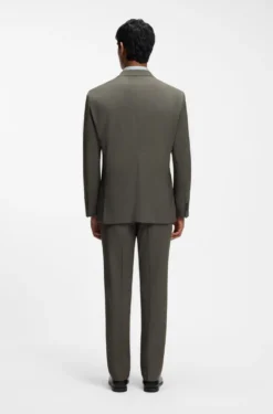 Two-piece regular-fit suit in melange stretch wool