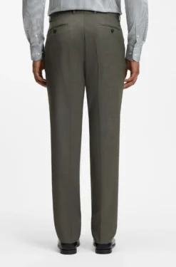 Two-piece regular-fit suit in melange stretch wool