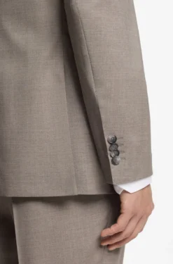 Two-piece regular-fit suit in melange stretch wool