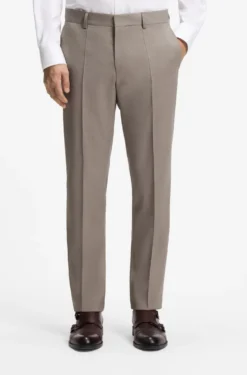 Two-piece regular-fit suit in melange stretch wool