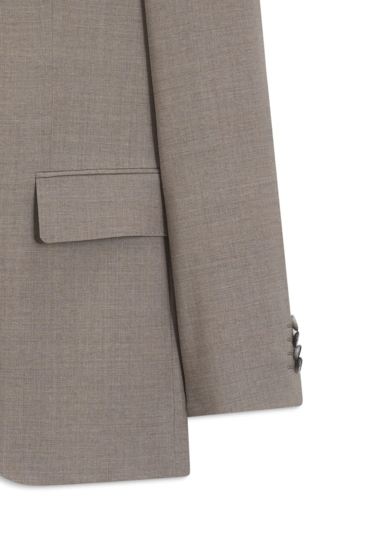 Two-piece regular-fit suit in melange stretch wool