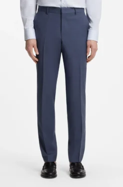 Two-piece regular-fit suit in melange stretch wool