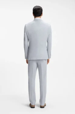 Two-piece regular-fit suit in stretch bouclé