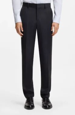 Two-piece regular-fit suit in striped virgin wool
