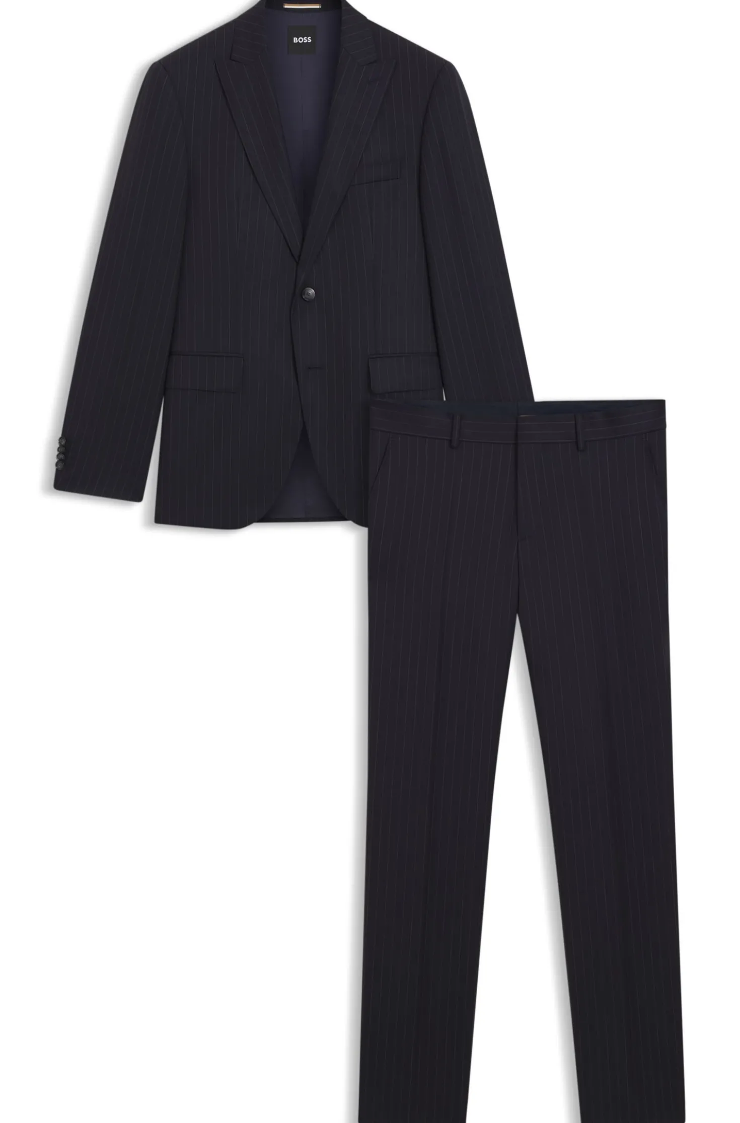 Two-piece regular-fit suit in striped virgin wool