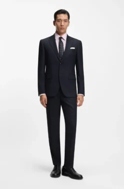 Two-piece regular-fit suit in stretch cloth