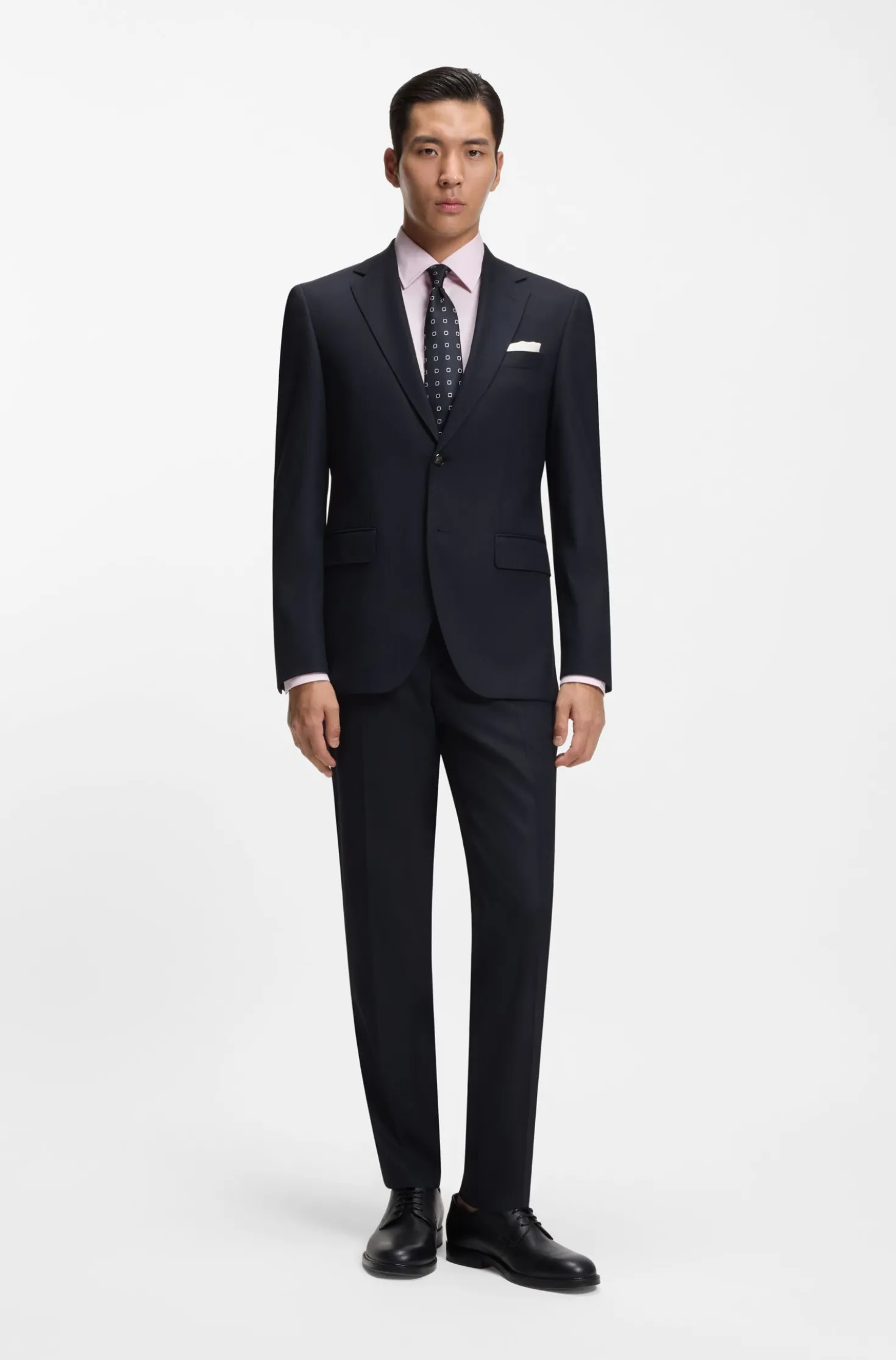 Two-piece regular-fit suit in stretch cloth