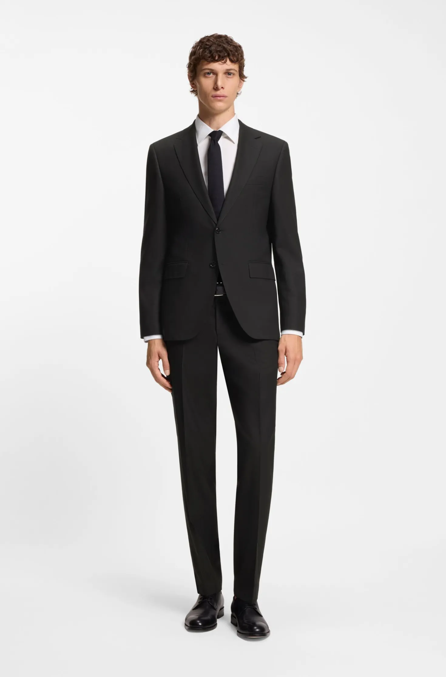 Two-piece regular-fit suit in stretch cloth