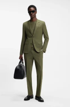 Two-piece slim-fit suit in a stretch wool blend