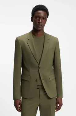 Two-piece slim-fit suit in a stretch wool blend