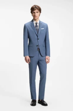 Two-piece slim-fit suit in a wool blend