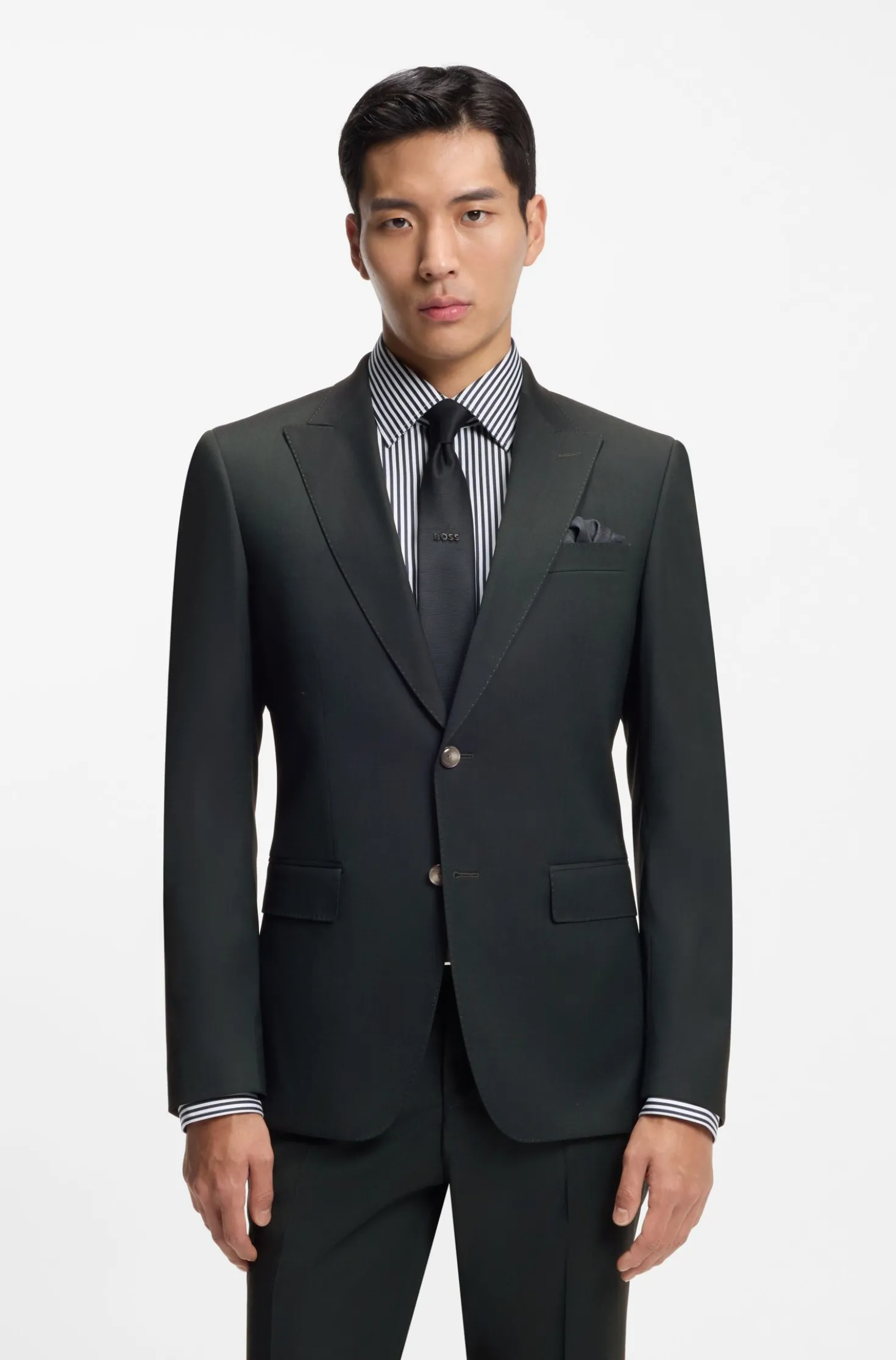 Two-piece slim-fit suit in a wool blend