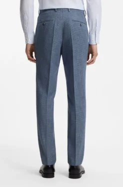 Two-piece slim-fit suit in cotton and virgin wool