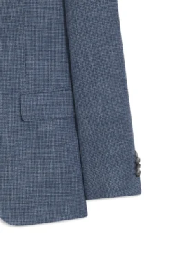 Two-piece slim-fit suit in cotton and virgin wool