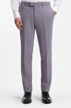 Two-piece slim-fit suit in micro-patterned fabric
