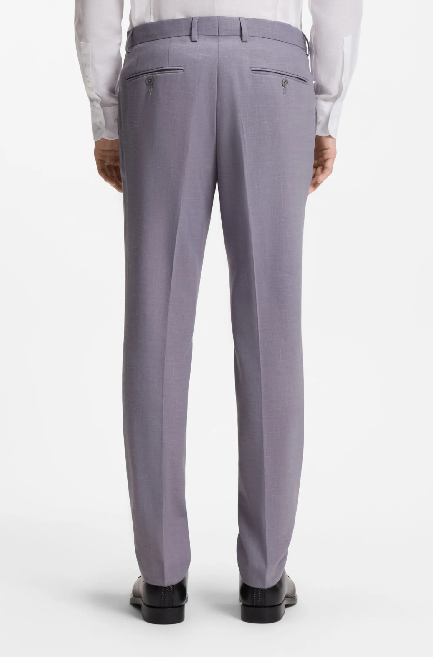 Two-piece slim-fit suit in micro-patterned fabric
