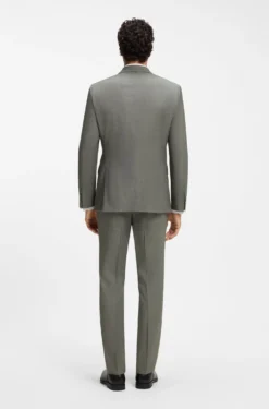 Two-piece slim-fit suit in patterned stretch wool