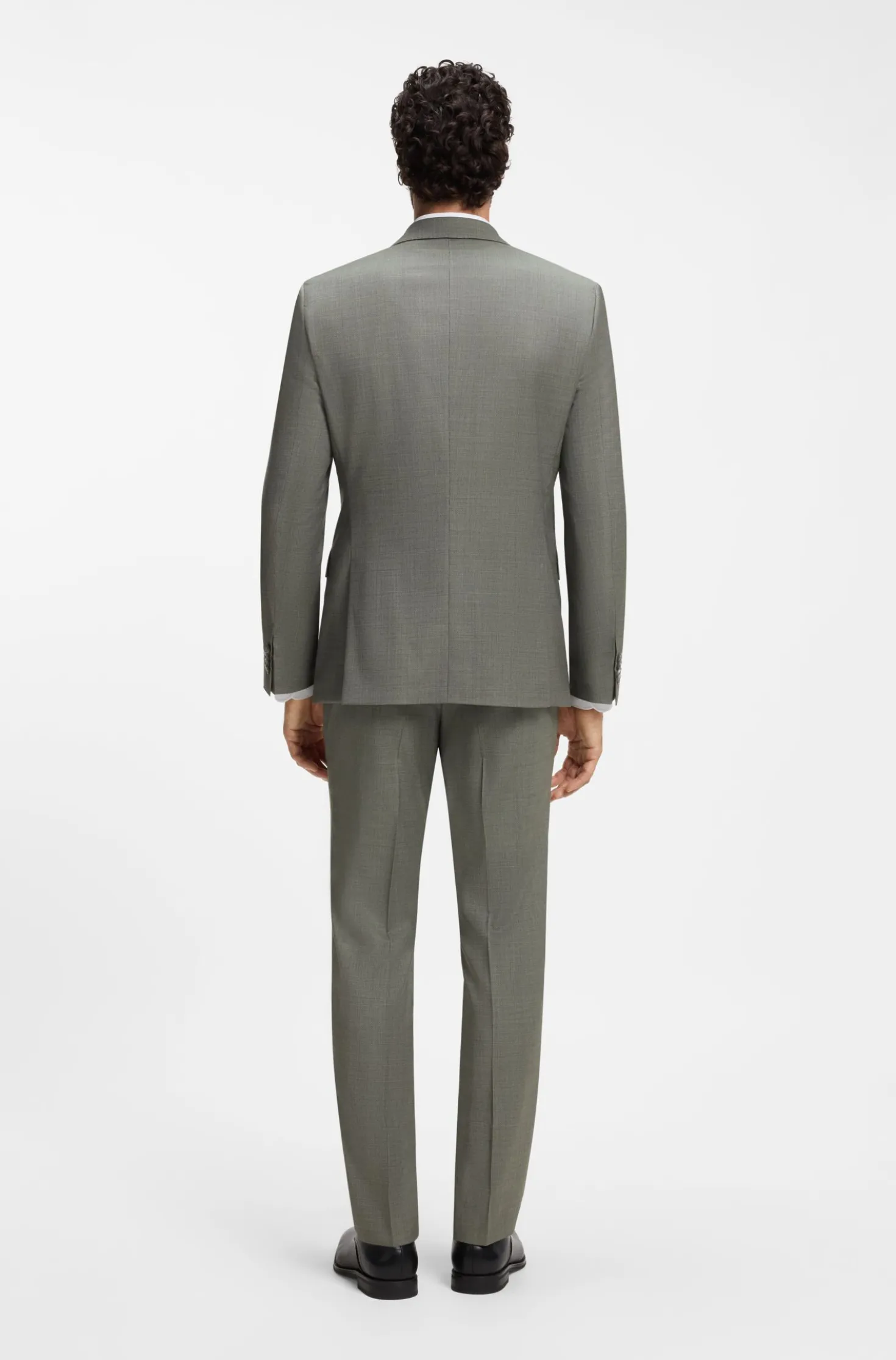 Two-piece slim-fit suit in patterned stretch wool