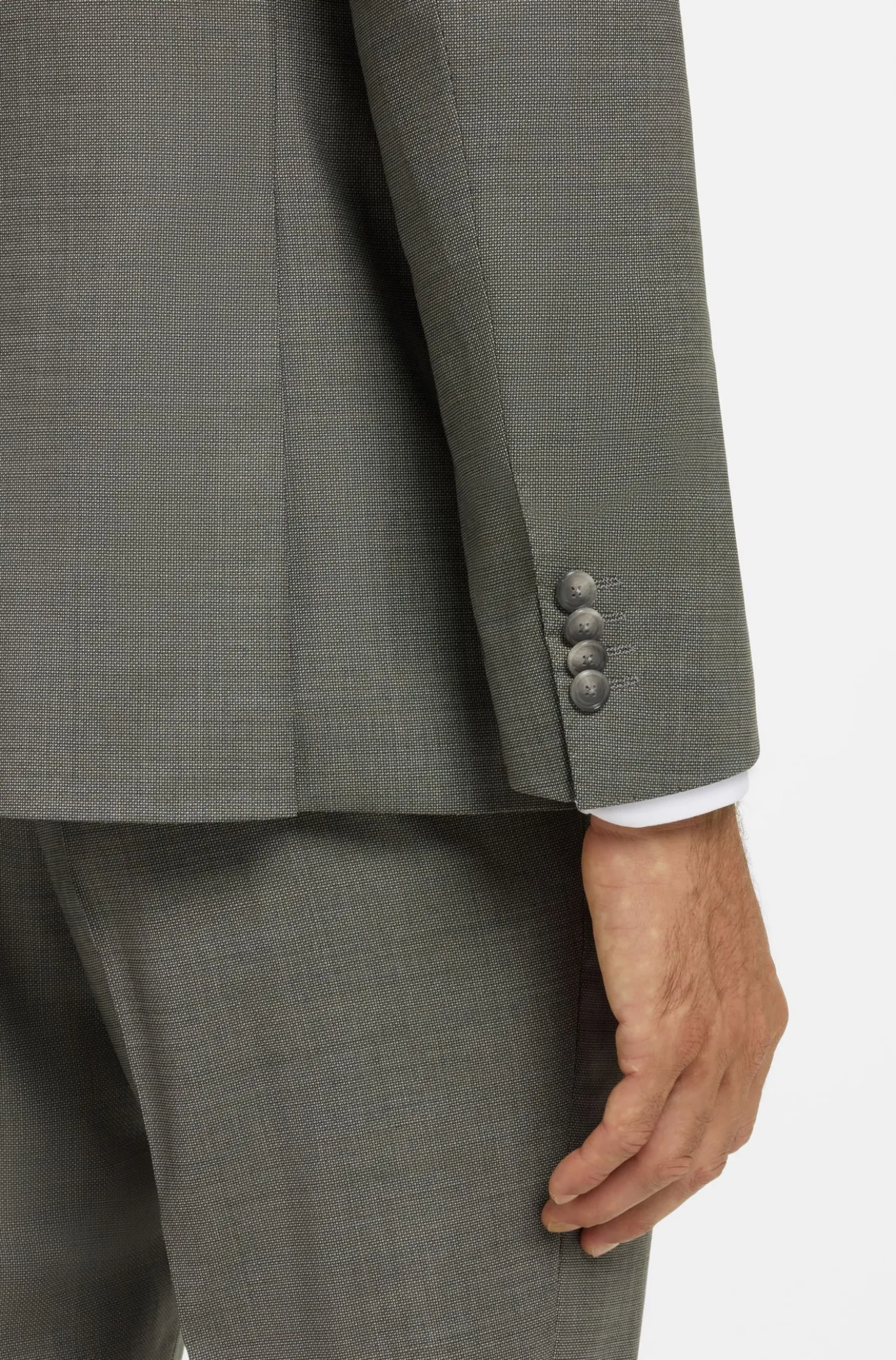 Two-piece slim-fit suit in patterned stretch wool