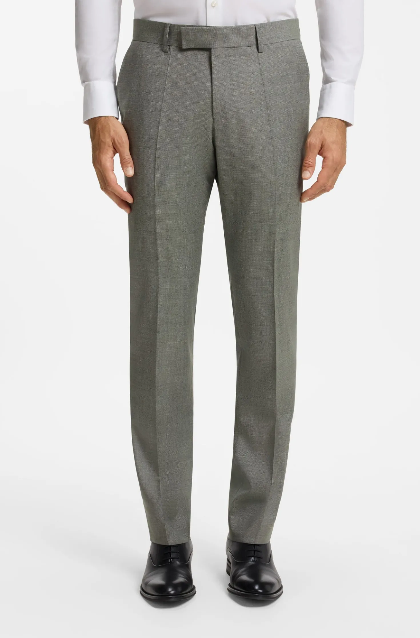 Two-piece slim-fit suit in patterned stretch wool