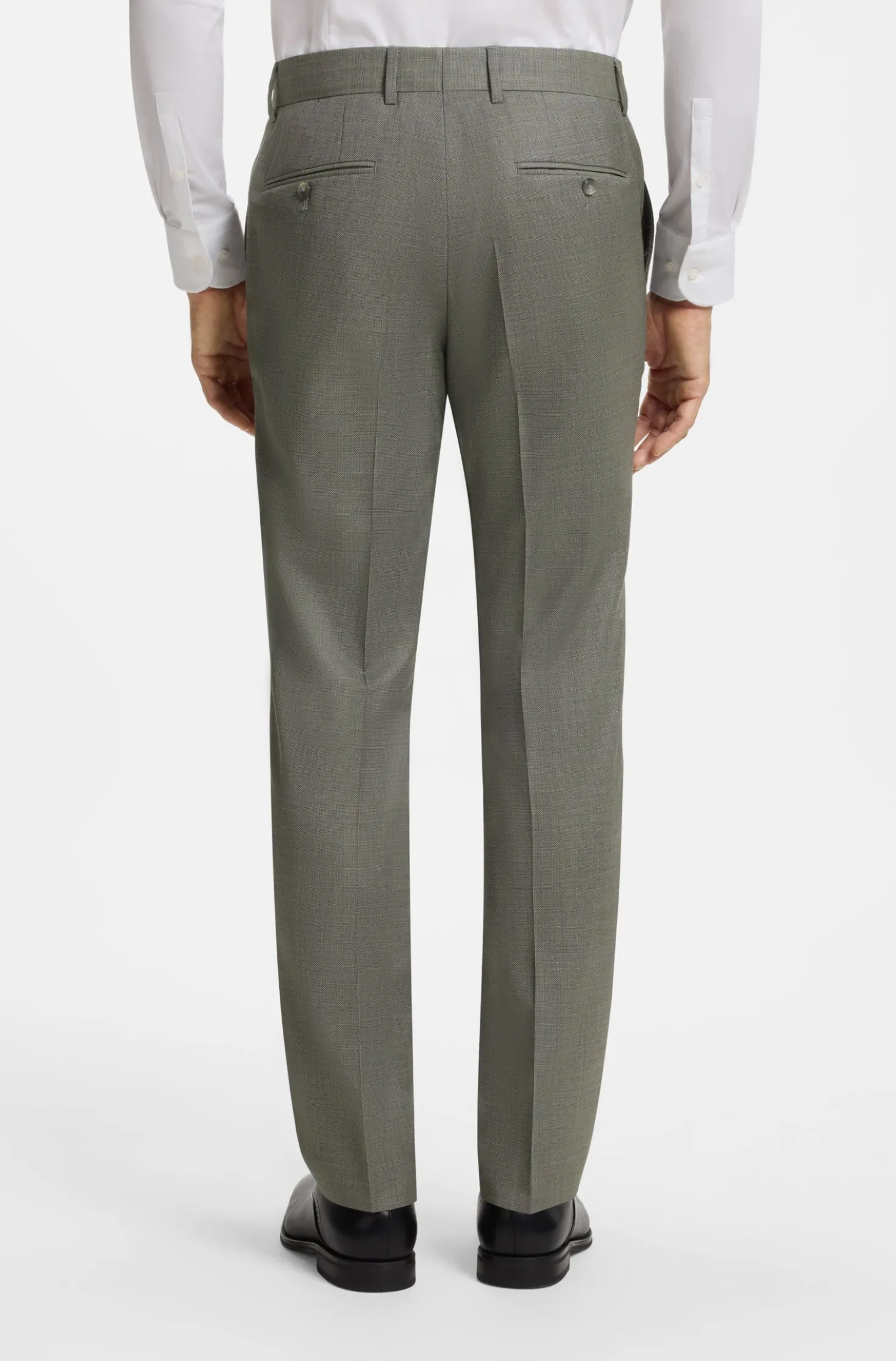 Two-piece slim-fit suit in patterned stretch wool