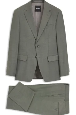 Two-piece slim-fit suit in patterned stretch wool