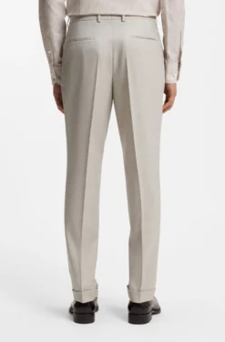 Two-piece slim-fit suit in patterned virgin wool