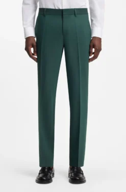 Two-piece slim-fit suit in performance-stretch twill