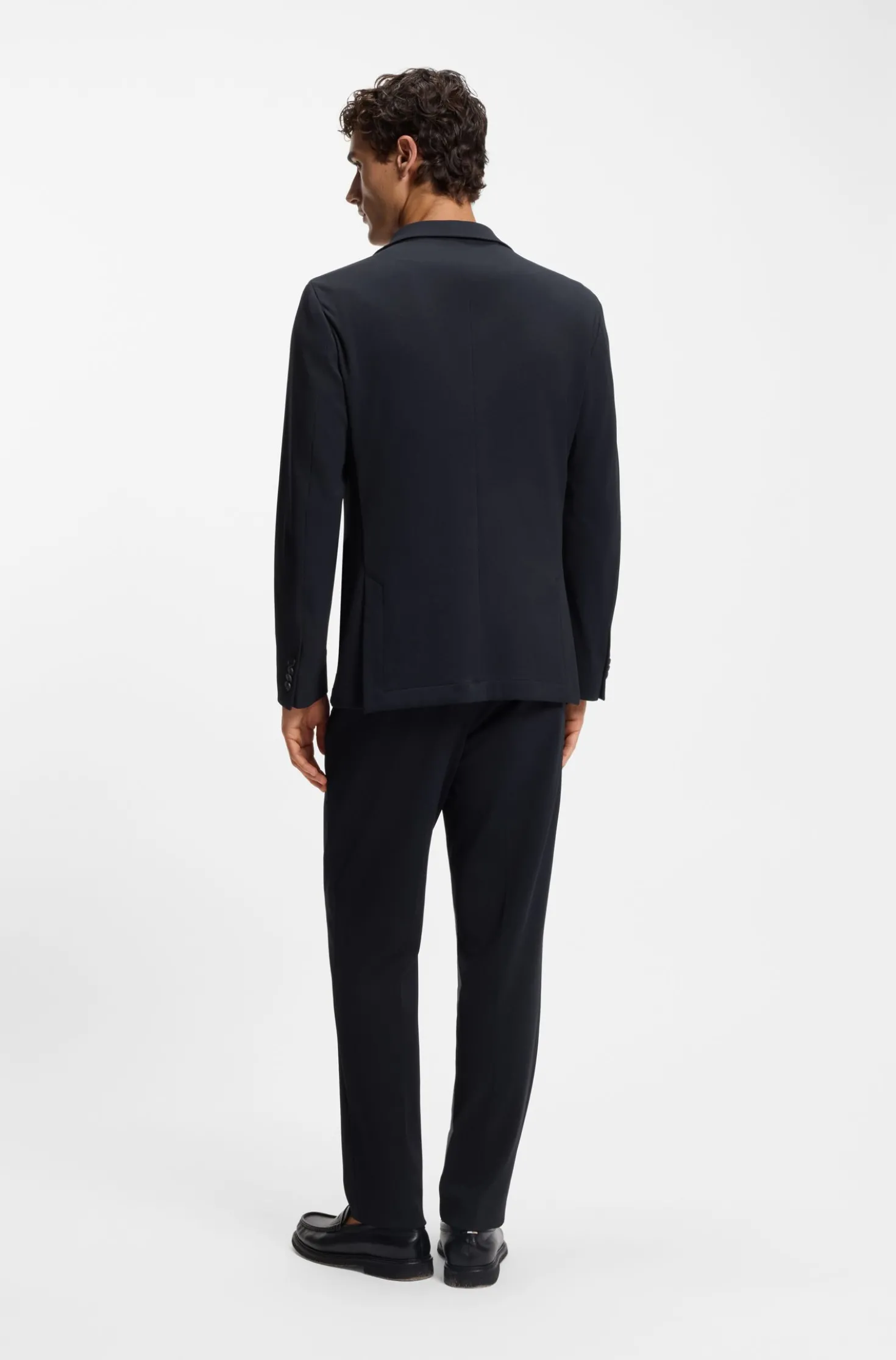 Two-piece slim-fit suit in performance-stretch fabric