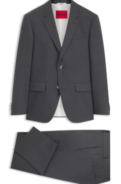 Two-piece slim-fit suit in performance-stretch twill