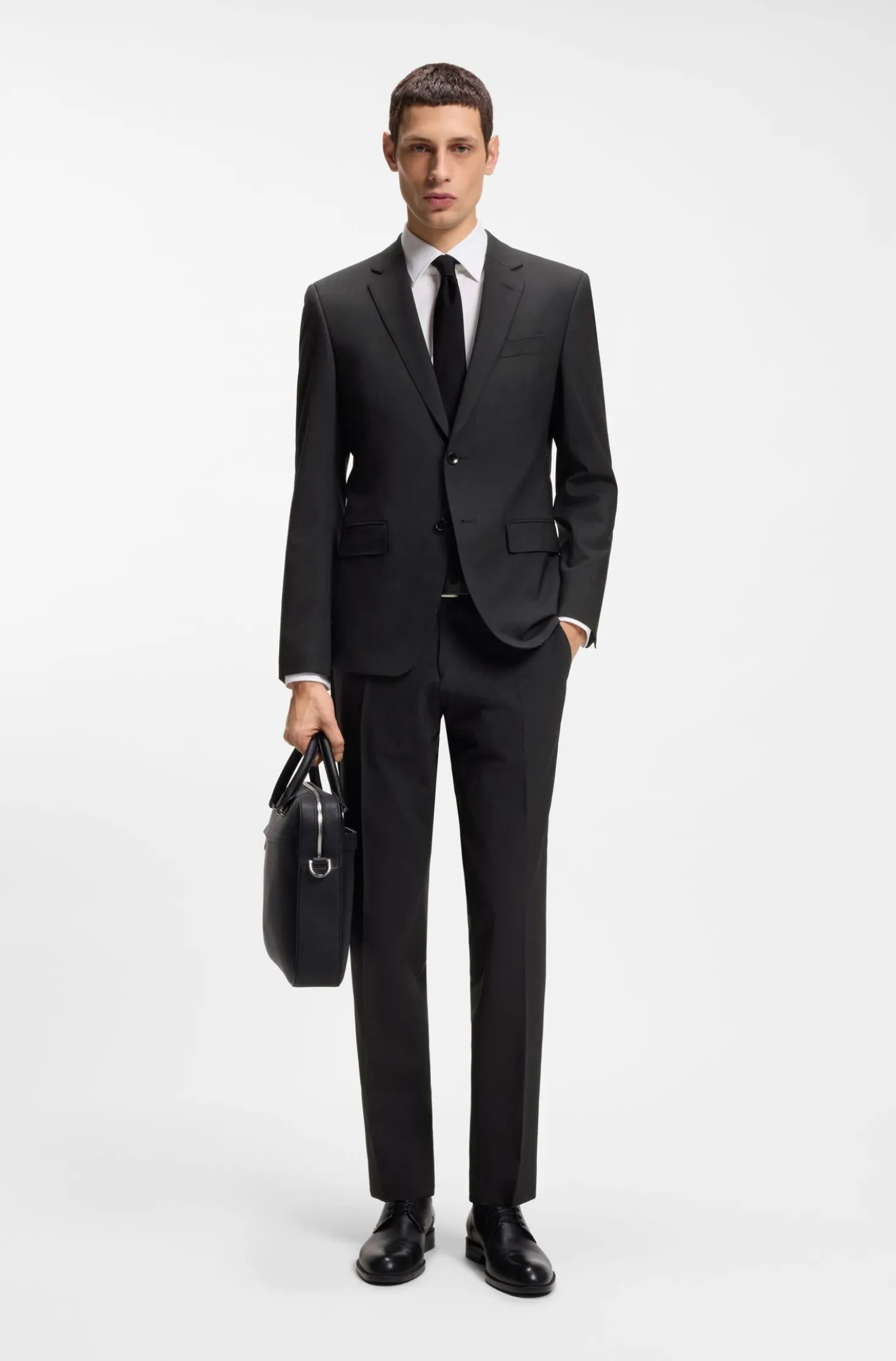 Two-piece slim-fit suit in stretch wool