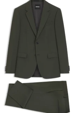 Two-piece slim-fit suit in stretch virgin wool