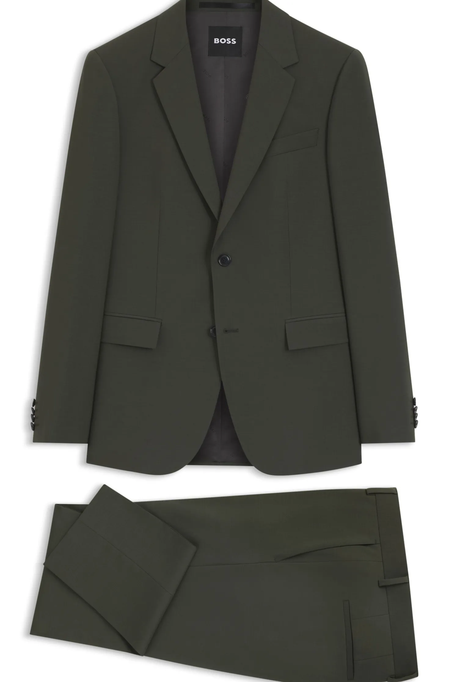 Two-piece slim-fit suit in stretch virgin wool