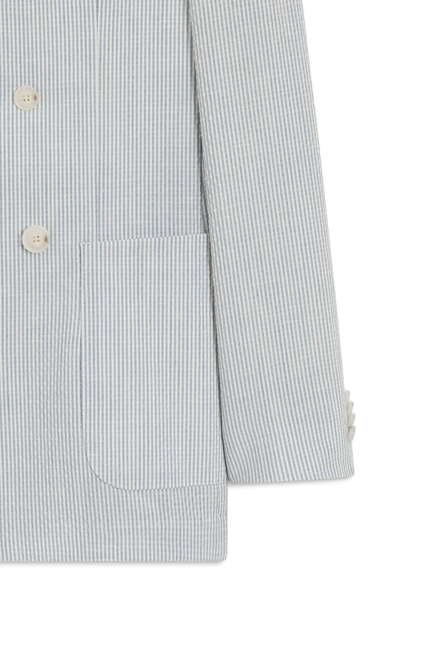 Two-piece slim-fit suit in stretch seersucker fabric