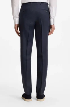 Two-piece slim-fit suit in striped linen and wool