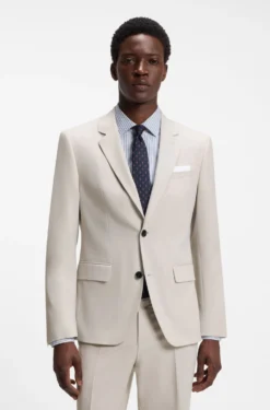 Two-piece slim-fit suit in washable stretch cloth