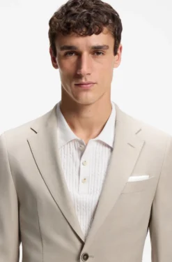Two-piece slim-fit suit in wool and silk