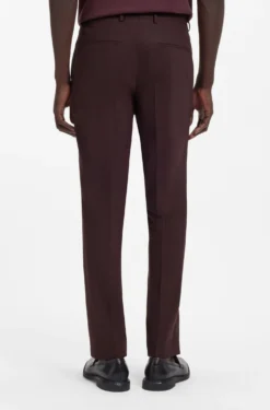 Two-piece slim-fit suit in wool-blend poplin