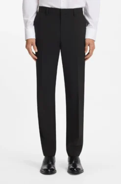 Two-piece suit in a melange stretch-wool blend