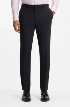 Two-piece suit in a melange stretch-wool blend