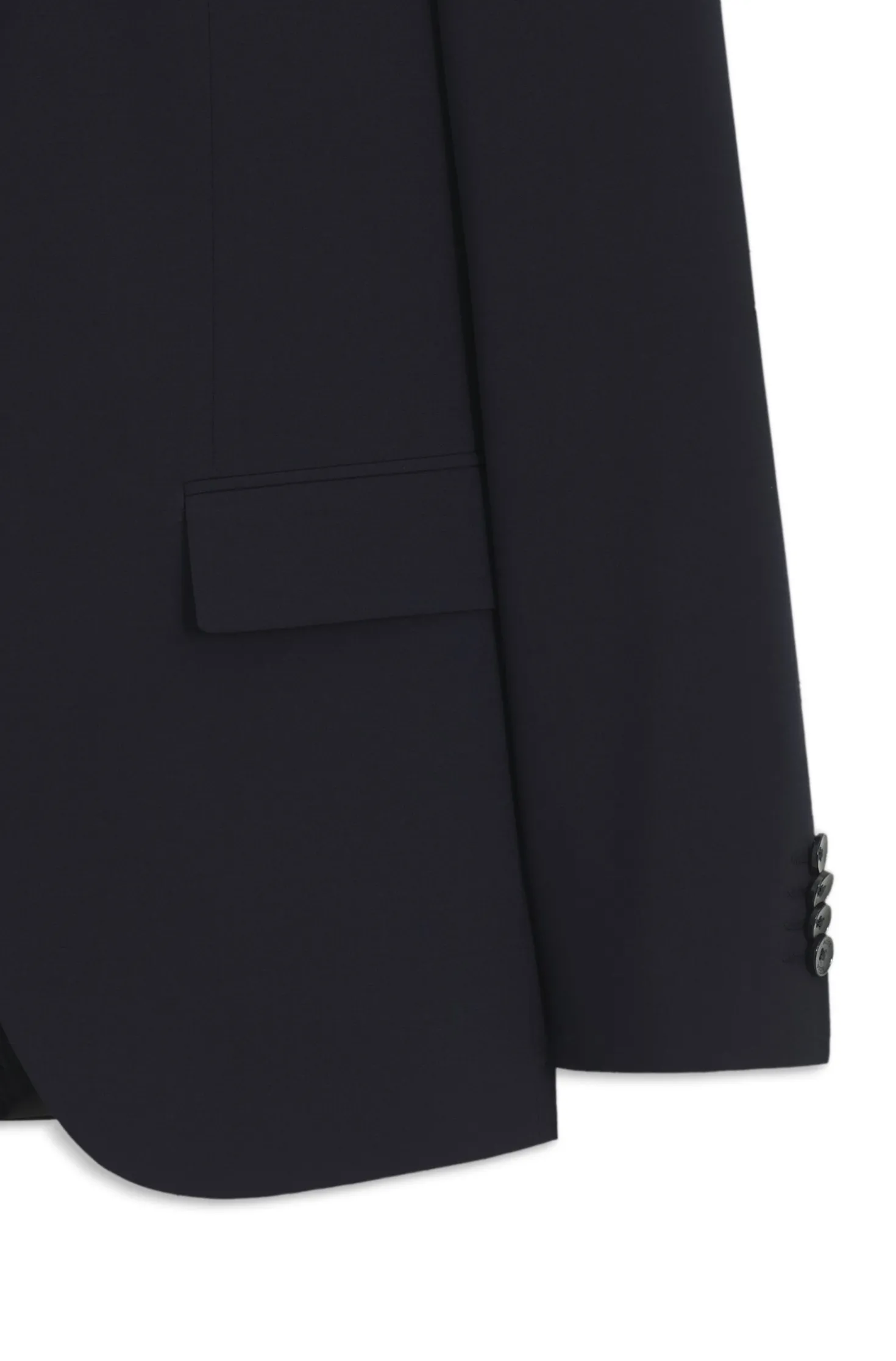 Two-piece suit in a melange stretch-wool blend