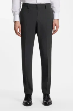 Two-piece suit in a melange stretch-wool blend