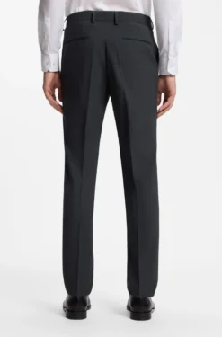 Two-piece suit in a melange stretch-wool blend