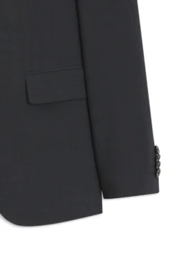 Two-piece suit in a melange stretch-wool blend
