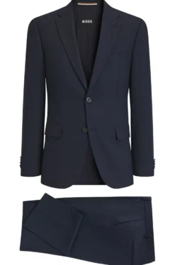 Two-piece suit in crease-resistant micro-pattern fabric