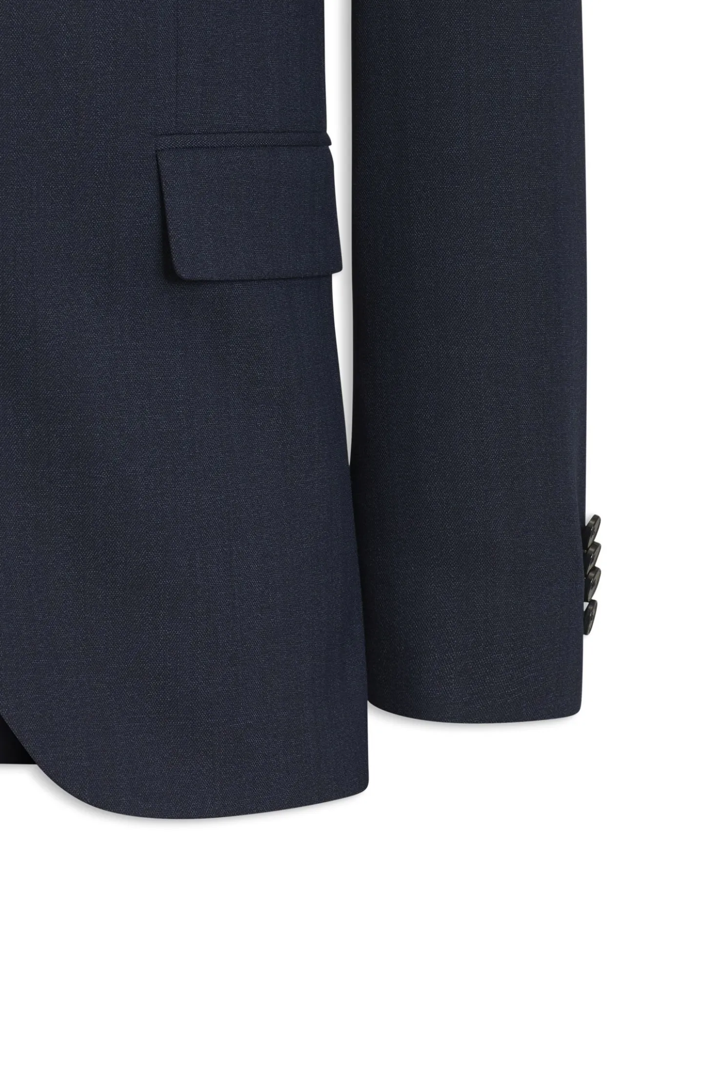 Two-piece suit in crease-resistant micro-pattern fabric