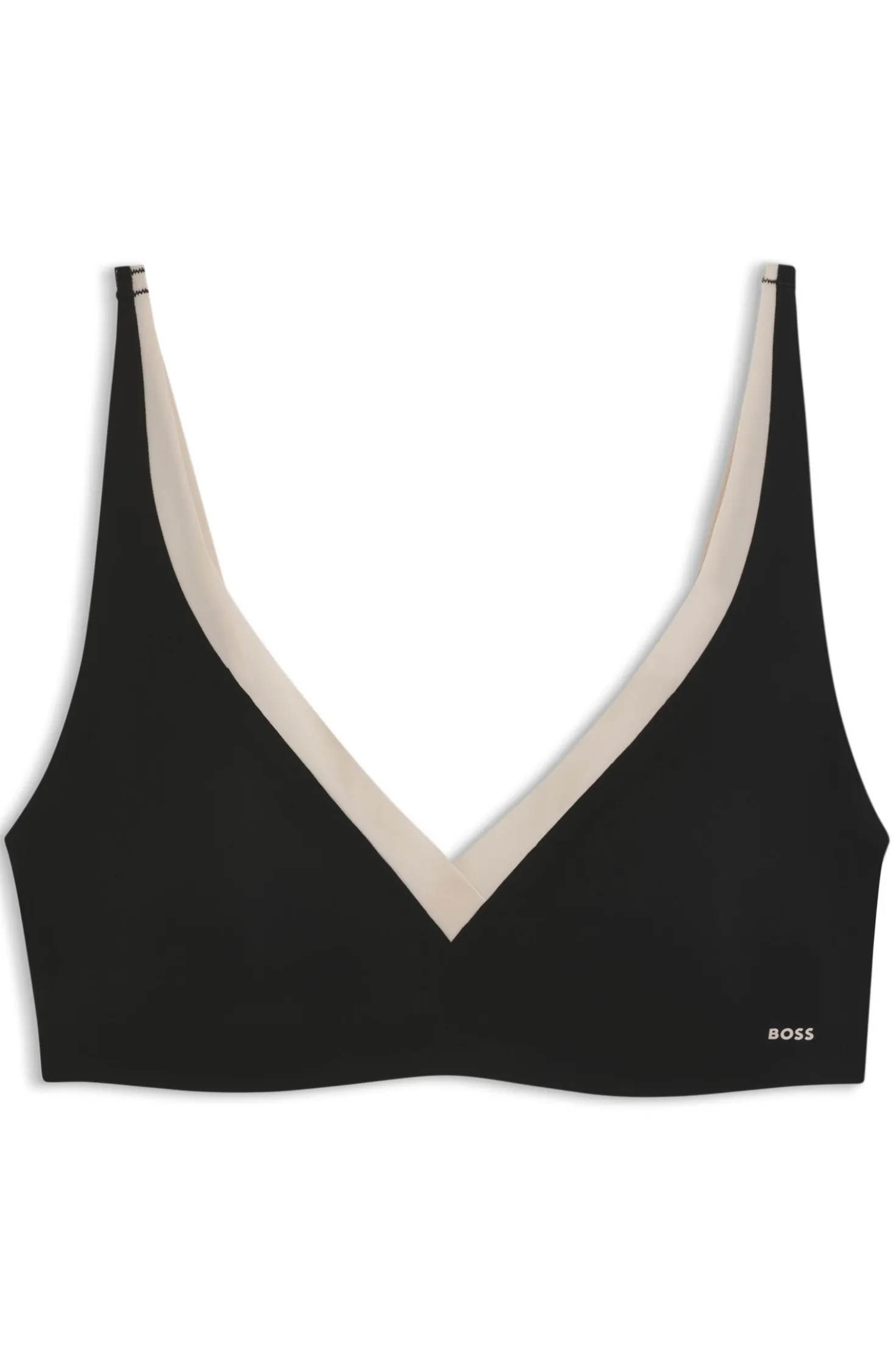 Two-tone bra with adjustable straps