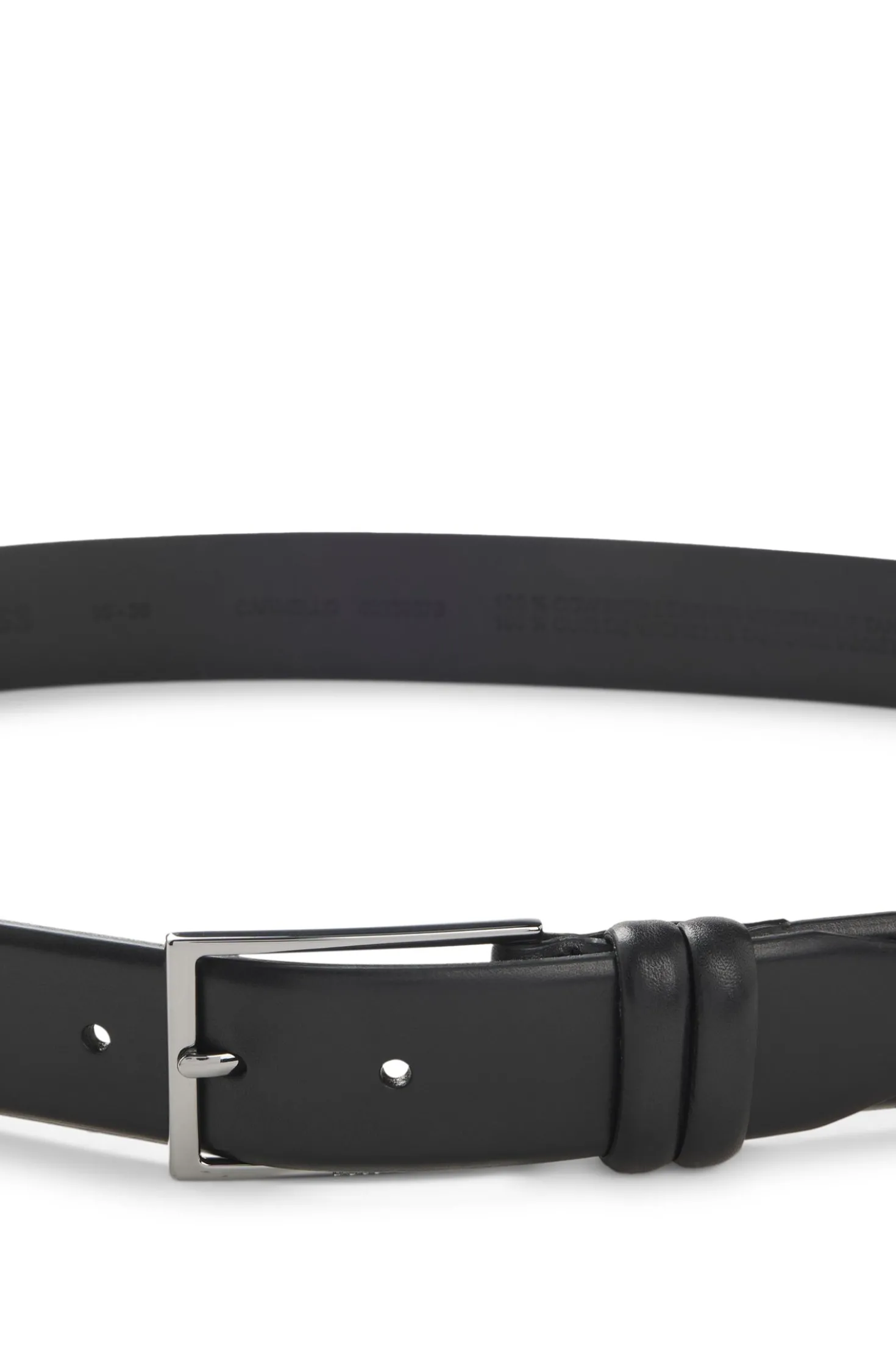 Vegetable-tanned leather belt with gunmetal hardware